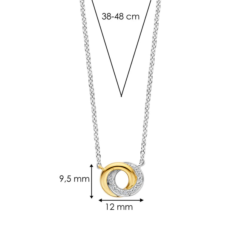 Milano CZ Infinity Necklace - Silver/Gold - 3915ZY/42