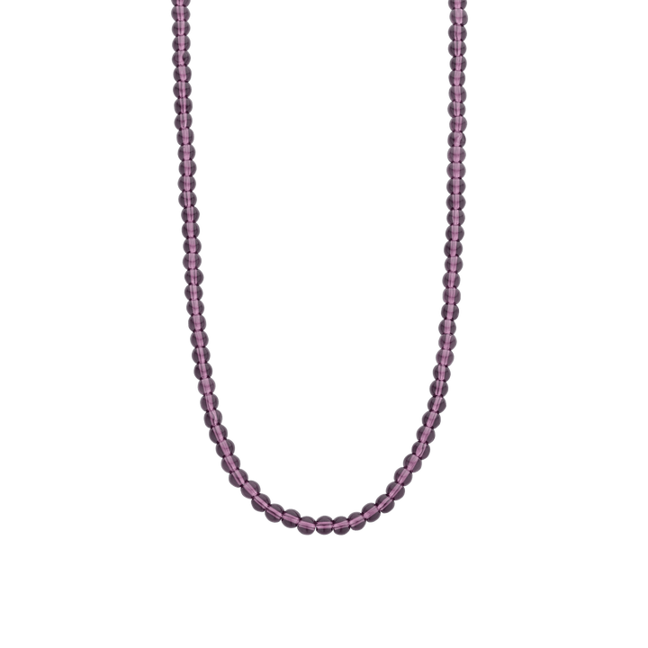 Milano Purple Bead Necklace - Silver - 3916PU/42