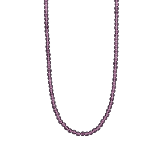 Milano Purple Bead Necklace - Silver - 3916PU/42