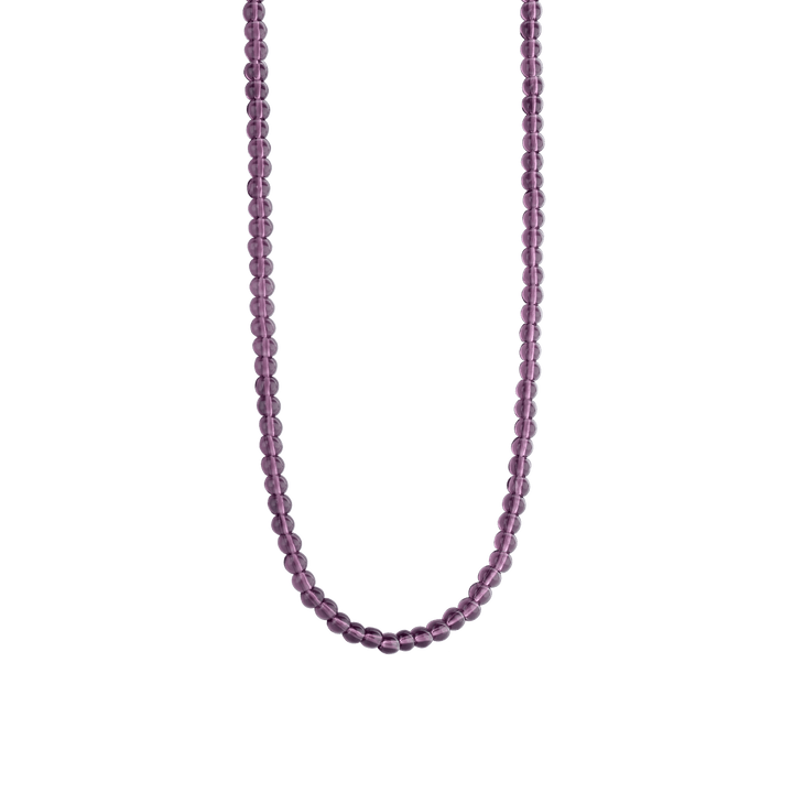 Milano Purple Bead Necklace - Silver - 3916PU/42