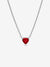 Sparkling Heart Halo Pendant Collier Necklace - Sterling Silver - 392542C01-45
