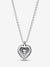 Sparkling Heart Halo Pendant Necklace - Sterling Silver - 393099C01-45