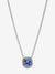 Sparkling Square Blue Halo Pendant Necklace - Sterling Silver - 393560C01-45
