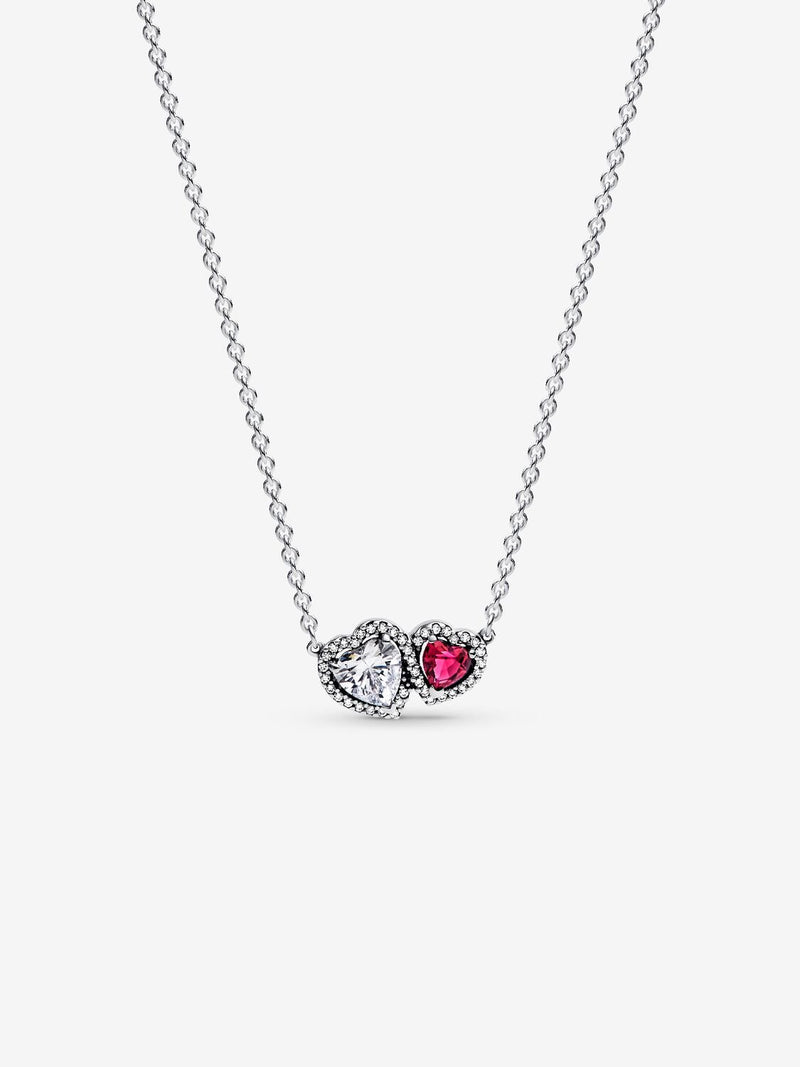 Halo Hearts Pendant Necklace - Sterling Silver - 393632C01-45