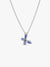 Butterfly Pendant Necklace, Blue - Sterling Silver - 394232C01-45