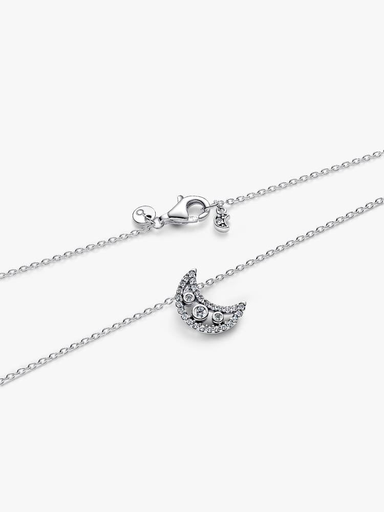 Crescent Moon Pendant Necklace - Sterling Silver - 394259C01-50