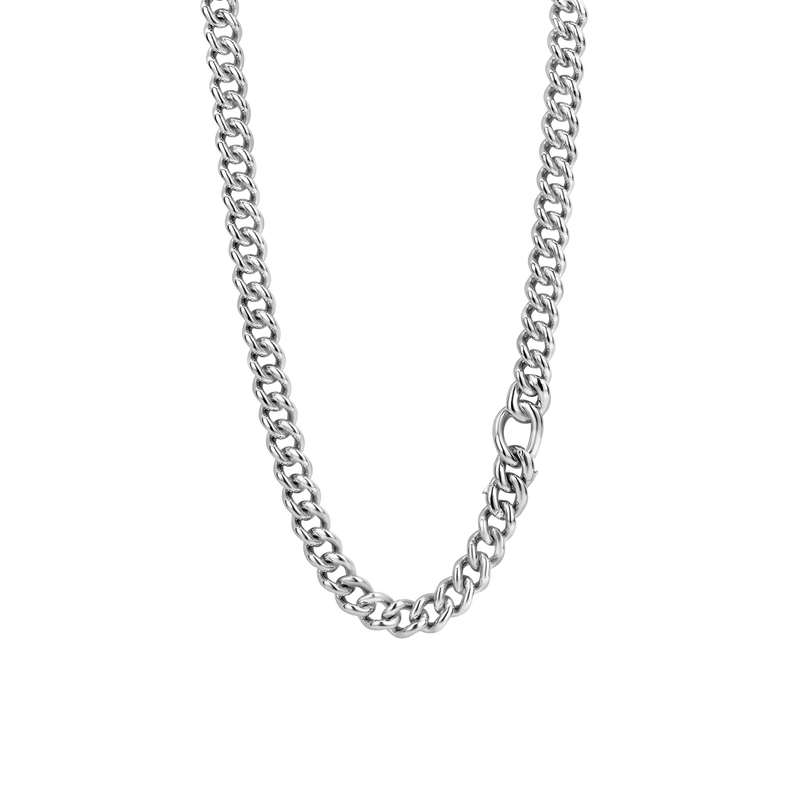 Milano Pave Chain Necklace - Silver - 3946ZI/45