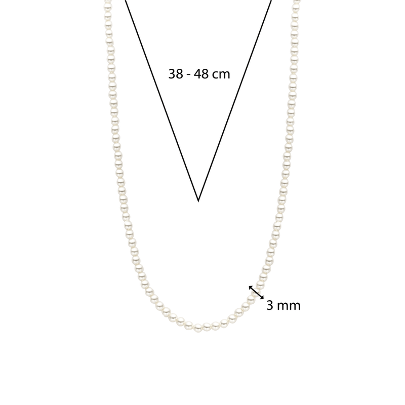 Milano Pearl Necklace - Silver - 3962PW/42