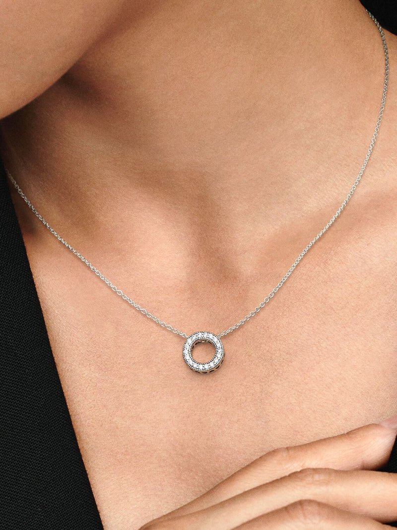 Pandora Logo Reversible Necklace - Sterling Silver - 397436CZ-45