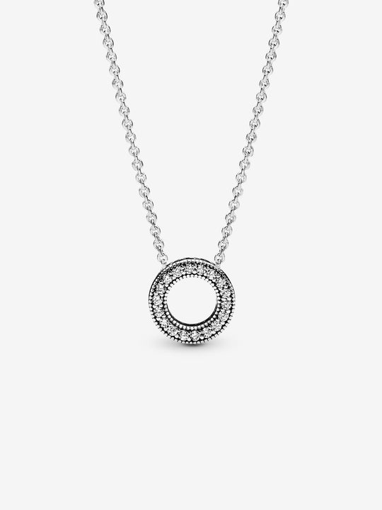 Pandora Logo Reversible Necklace - Sterling Silver - 397436CZ-45