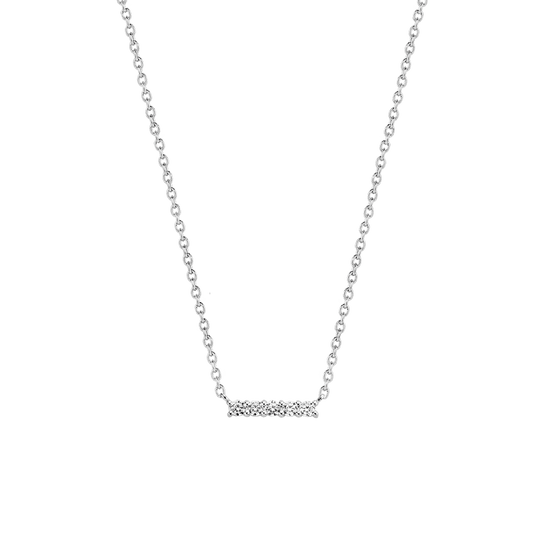 Milano CZ Bar Necklace - Silver - 3979ZI/42