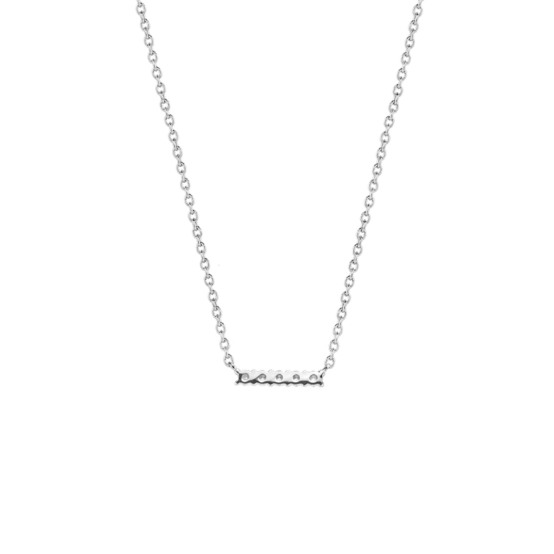 Milano CZ Bar Necklace - Silver - 3979ZI/42