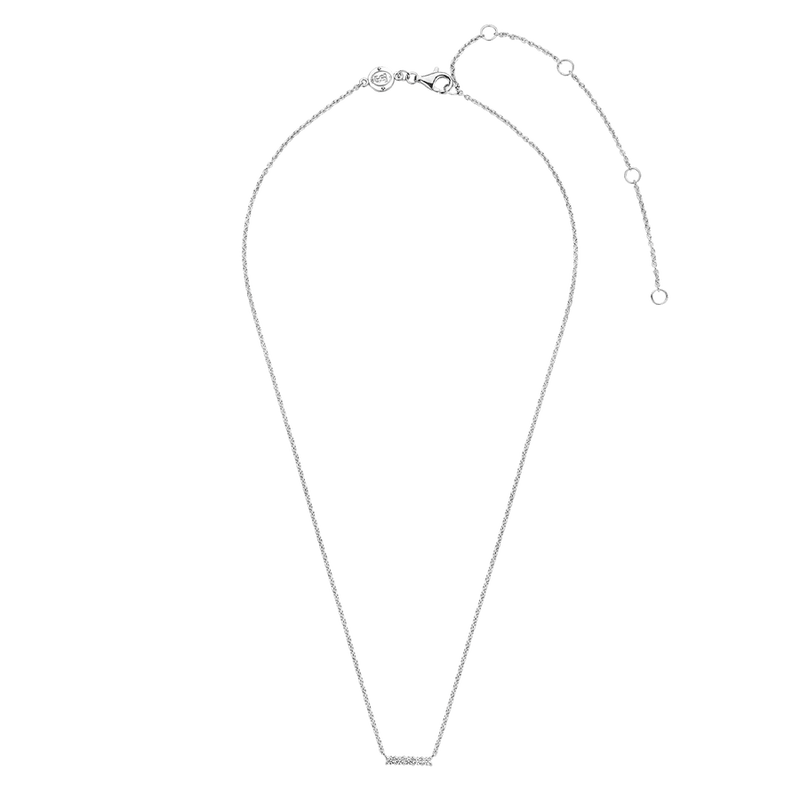 Milano CZ Bar Necklace - Silver - 3979ZI/42