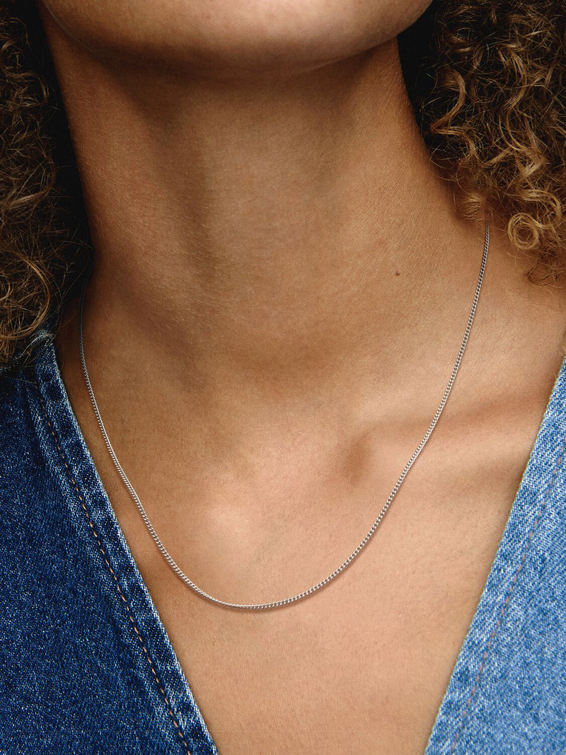 Curb Chain Necklace - Sterling Silver - 398283-60
