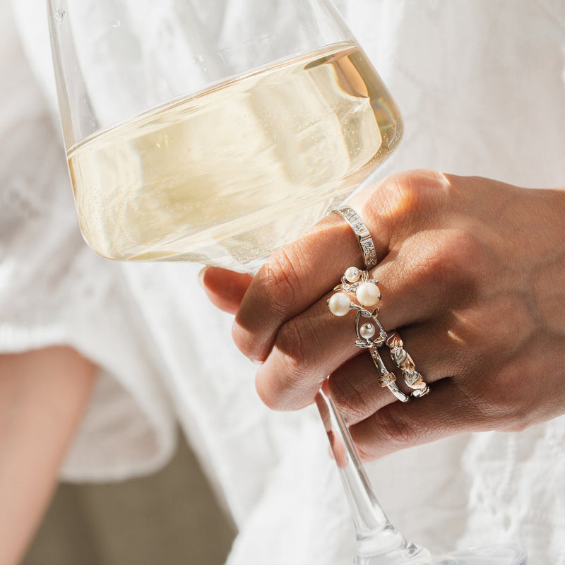 Stars of the Llyn Peninsula Ring - Silver/Rose - 3SAYN0265