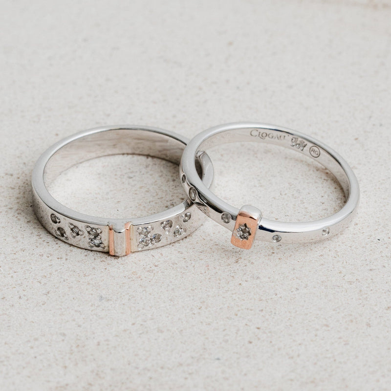 Stars of the Llyn Peninsula Ring - Silver/Rose - 3SAYN0265
