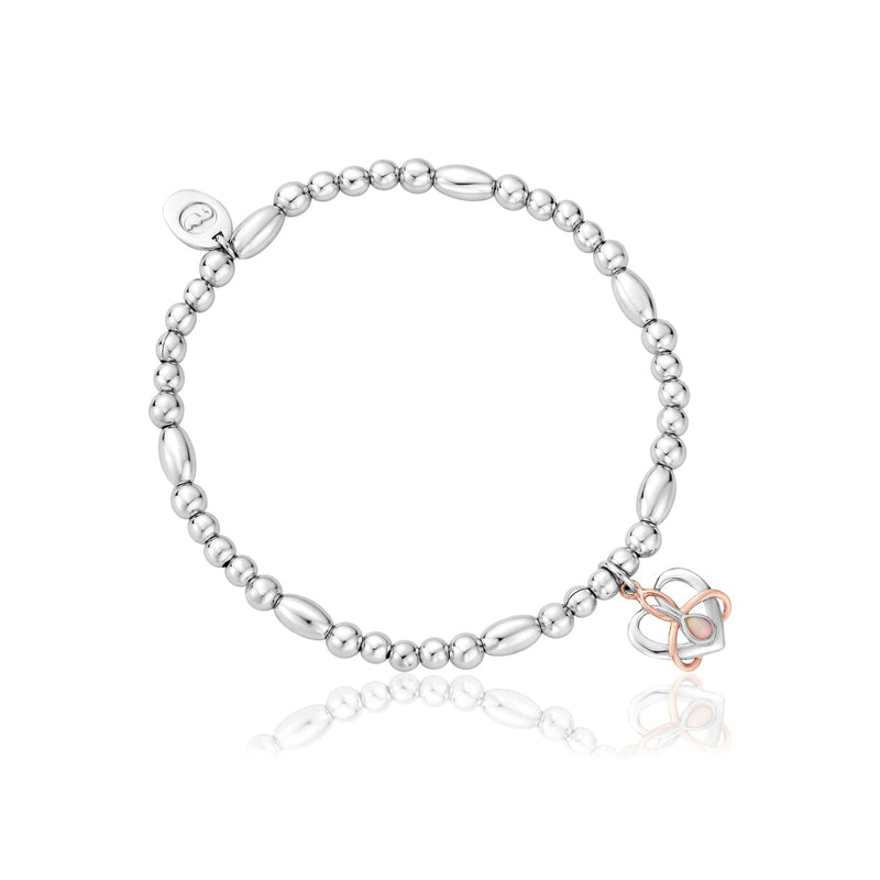 Dwynwen Affinity Bead Bracelet - Silver/Rose - 3SBB103R