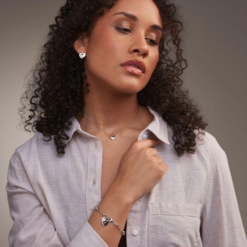 Cariad Pendant - Silver/Rose - 3SCA012