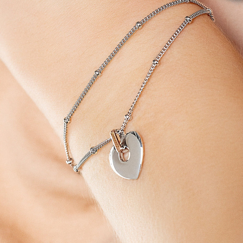 Cariad Double Chain Bracelet - Silver - 3SCAR0064