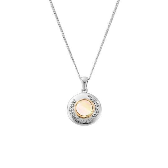 Celebration Pendant with Mother Of Pearl & Topaz - Silver - 3SCEL986