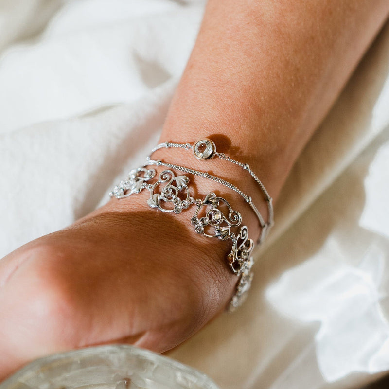 Celebration Double Chain Bracelet - Silver/Rose - 3SCLC0061