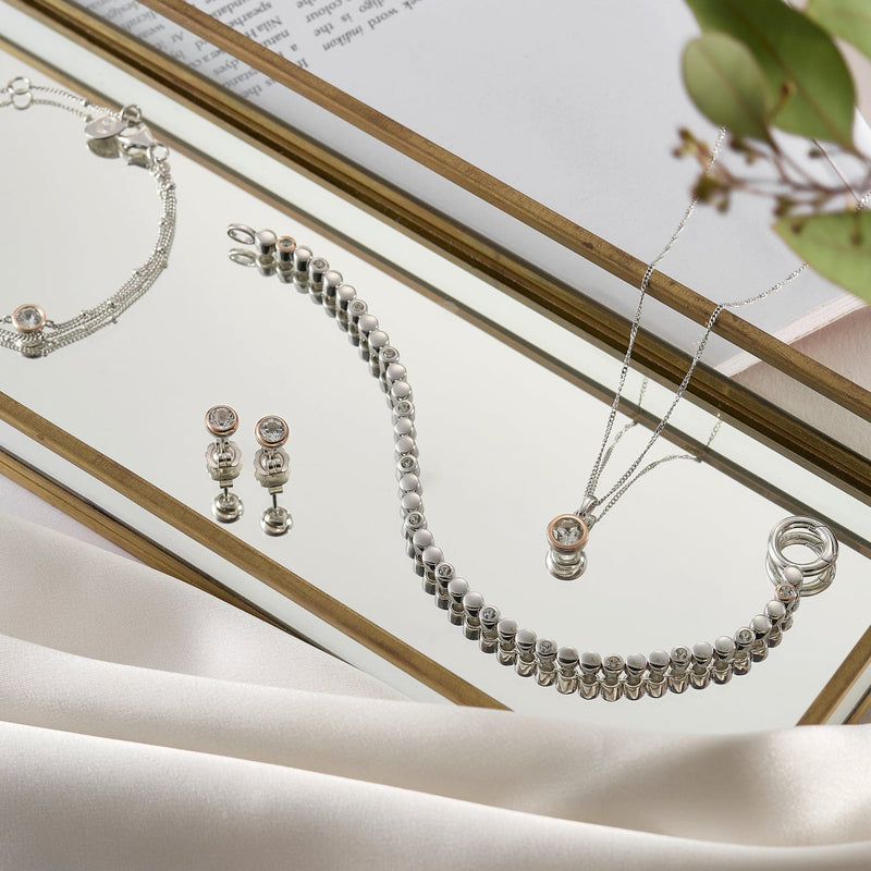 Celebration Tennis Bracelet - Silver/Rose Gold - 3SCLC0154