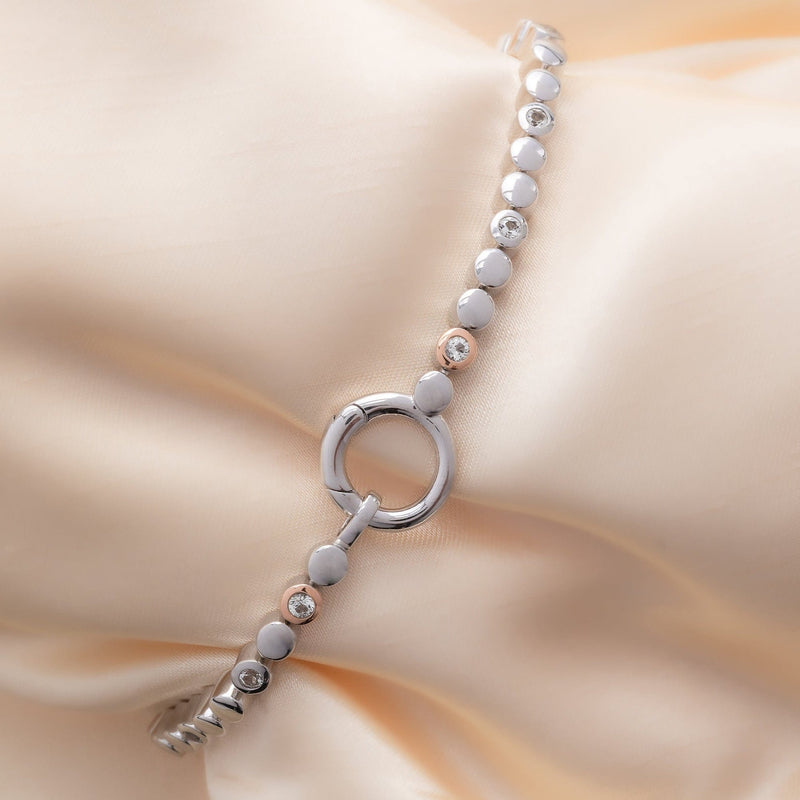 Celebration Tennis Bracelet - Silver/Rose Gold - 3SCLC0154