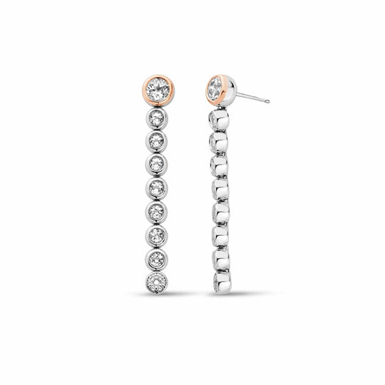 Celebration Drop Hoop Earrings - Silver - 3SCLC0799