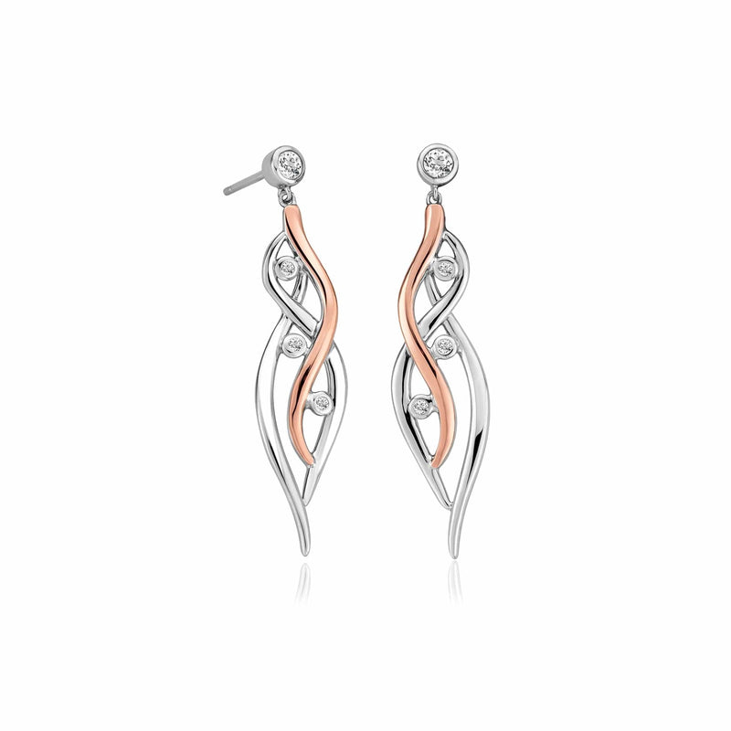 Swallow Falls Drop Earrings - Silver/Rose - 3SCTWIE