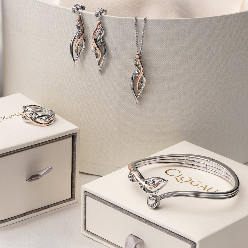 Swallow Falls Drop Earrings - Silver/Rose - 3SCTWIE