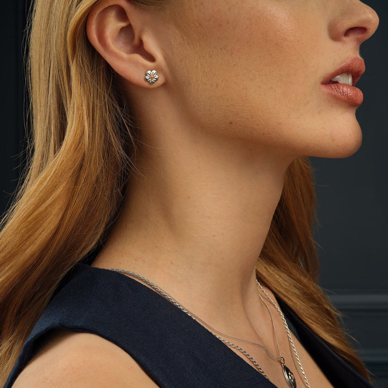 Nature's Wonder Forget-Me-Not Stud Earrings - Silver - 3SFMN0621