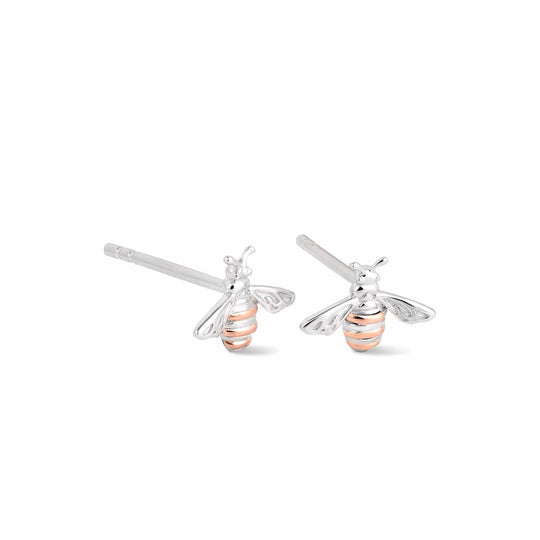 Honey Bee Earrings - Silver Rose Gold - 3SHNBE