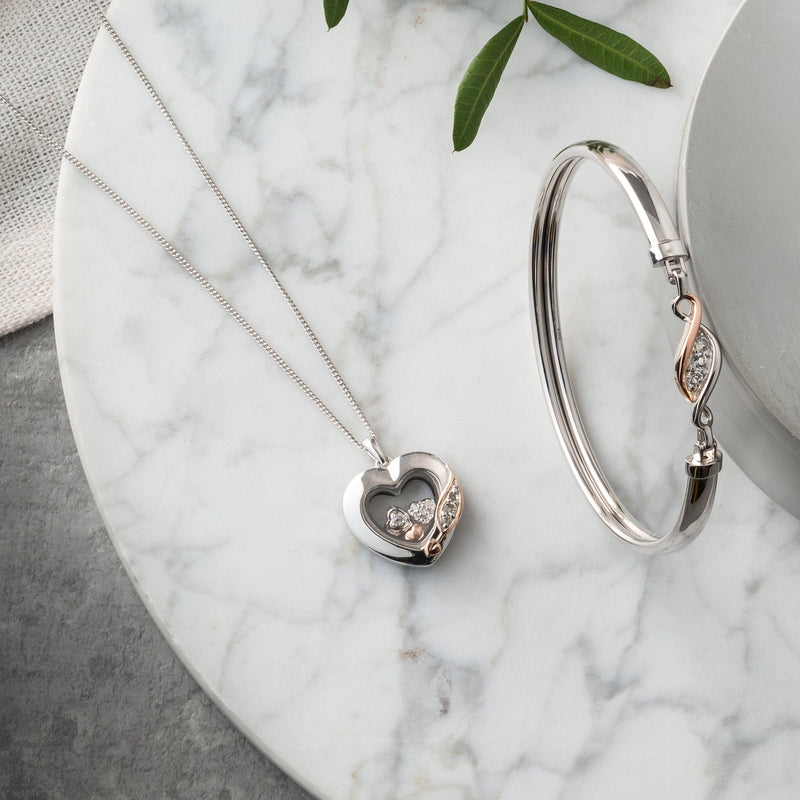 Inner Charm Heart Pendant - Silver/Rose - 3SICLP19