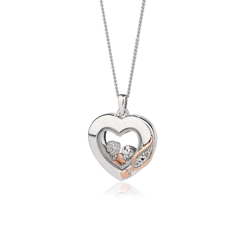 Inner Charm Heart Pendant - Silver/Rose - 3SICLP19