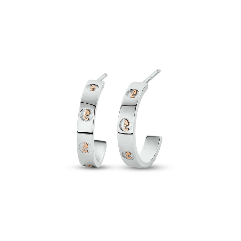 Insignia Slim Half-Hoop Earrings - Silver - 3SINS850