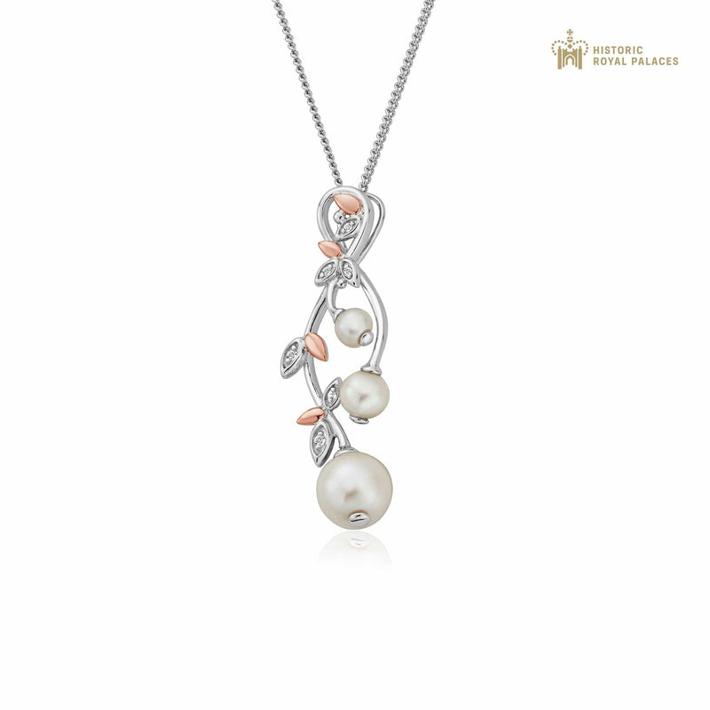 Lily of the Valley Pearl Pendant - Silver/Rose - 3SLYV0296