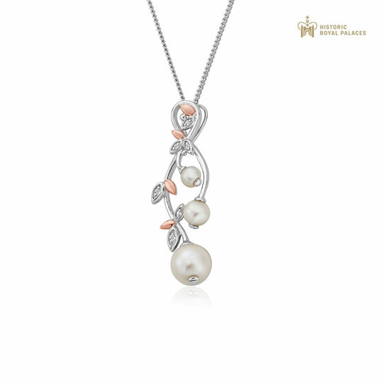 Lily of the Valley Pearl Pendant - Silver/Rose - 3SLYV0296