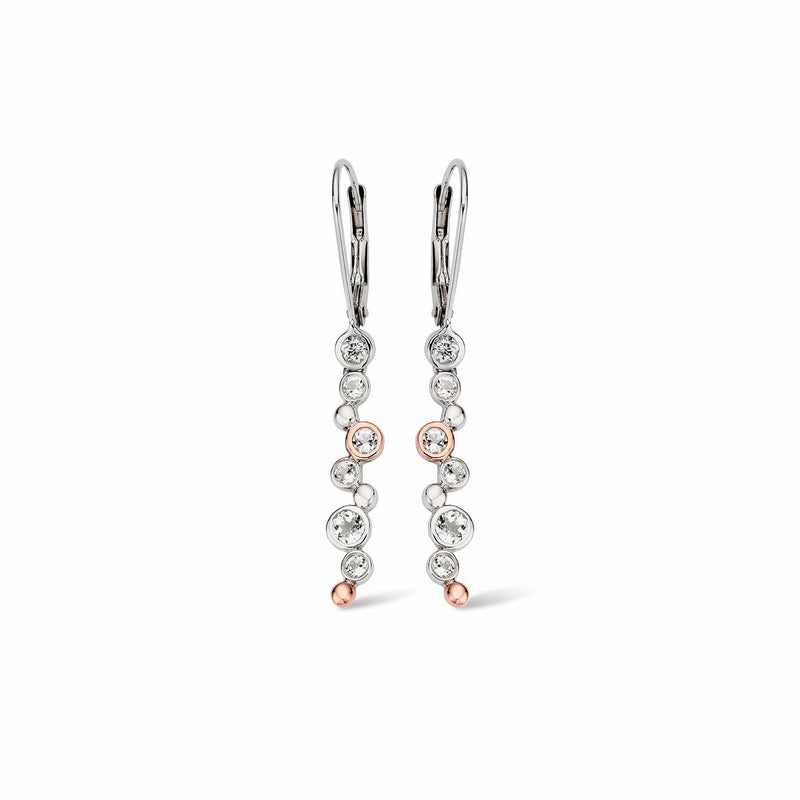 Celebration Drop Earrings - Silver/Rose - 3SME2