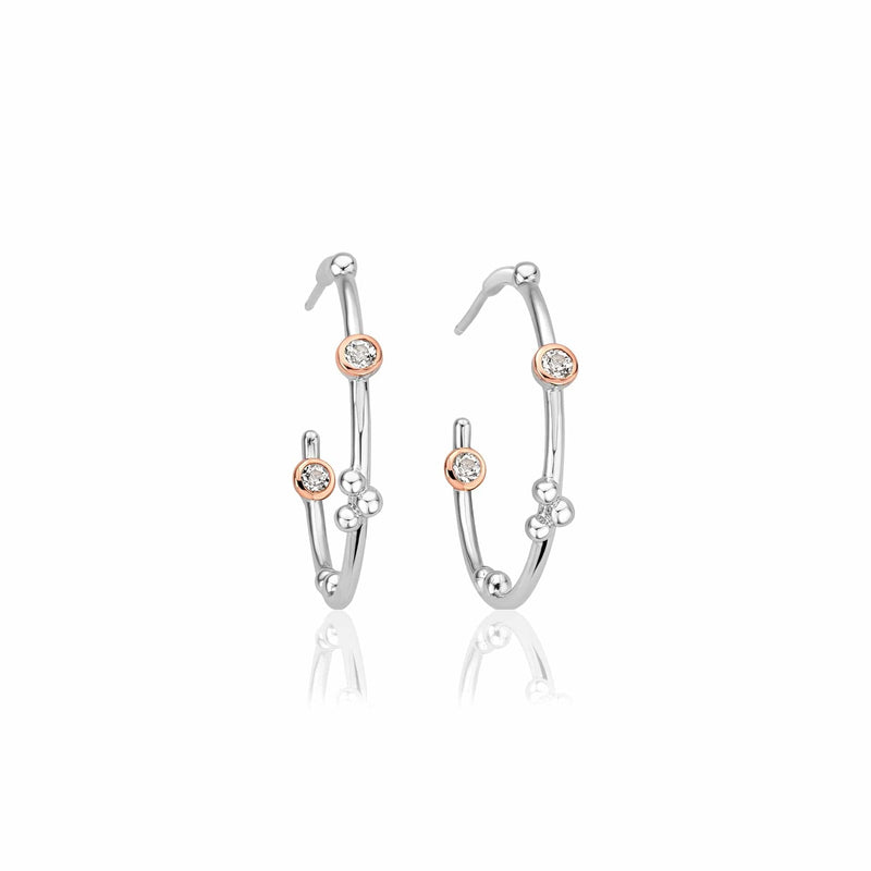 Celebration Half Hoop Earrings - Silver/Rose - 3SMHHE1