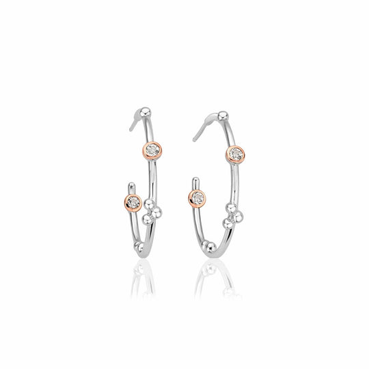 Celebration Half Hoop Earrings - Silver/Rose - 3SMHHE1