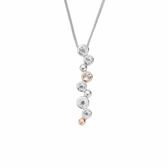 Celebration Pendant on a Necklace - Silver/Rose Gold - 3SMP2
