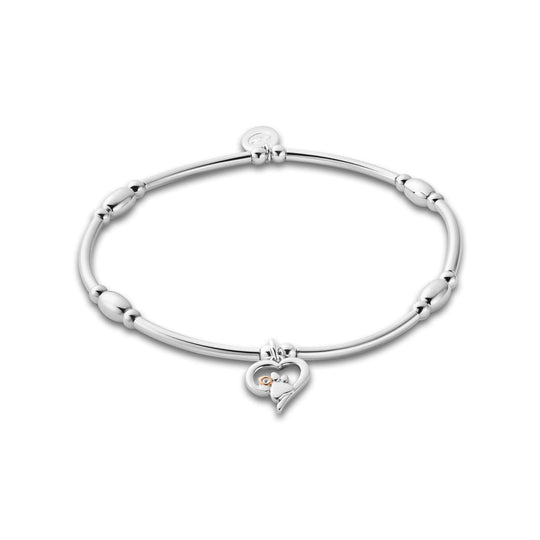 Paw Prints Topaz Heart Affinity Bracelet - Silver- 3SPMH880