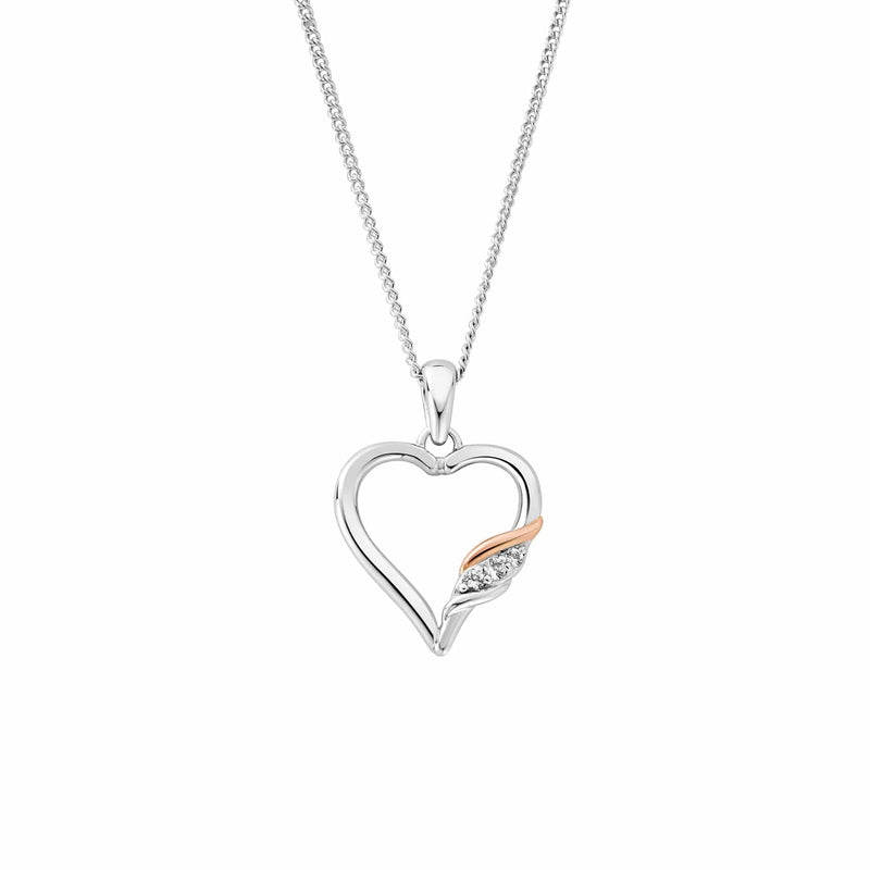 Past Present Future Topaz Heart Pendant - Silver - 3SPPF0647