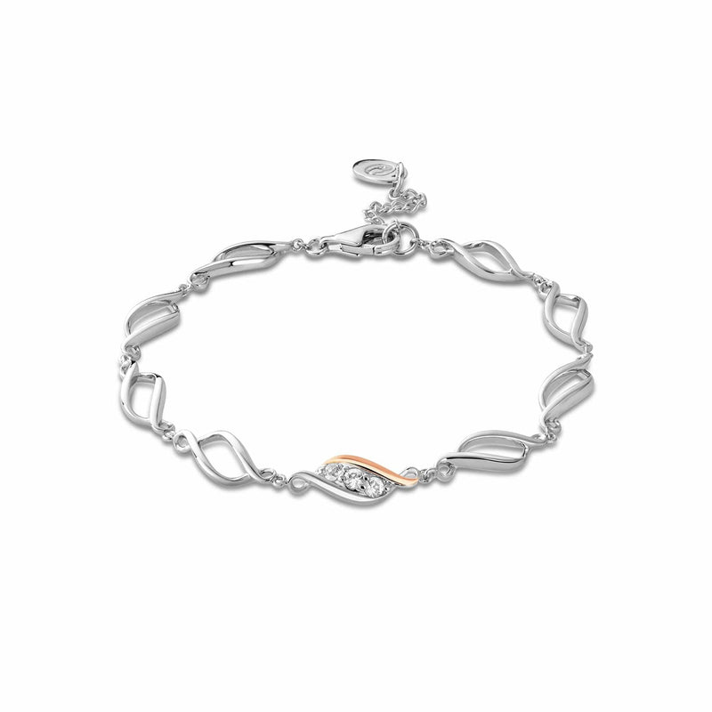 Past Present Future Multi-Link Topaz Bracelet - Silver - 3SPPF0651