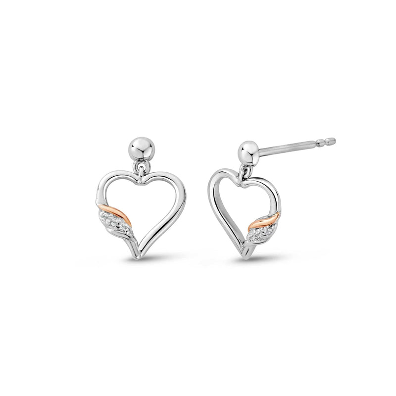 Past Present Future Topaz Heart Earrings - Silver - 3SPPF0800