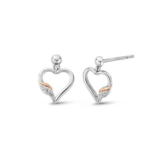 Past Present Future Topaz Heart Earrings - Silver - 3SPPF0800