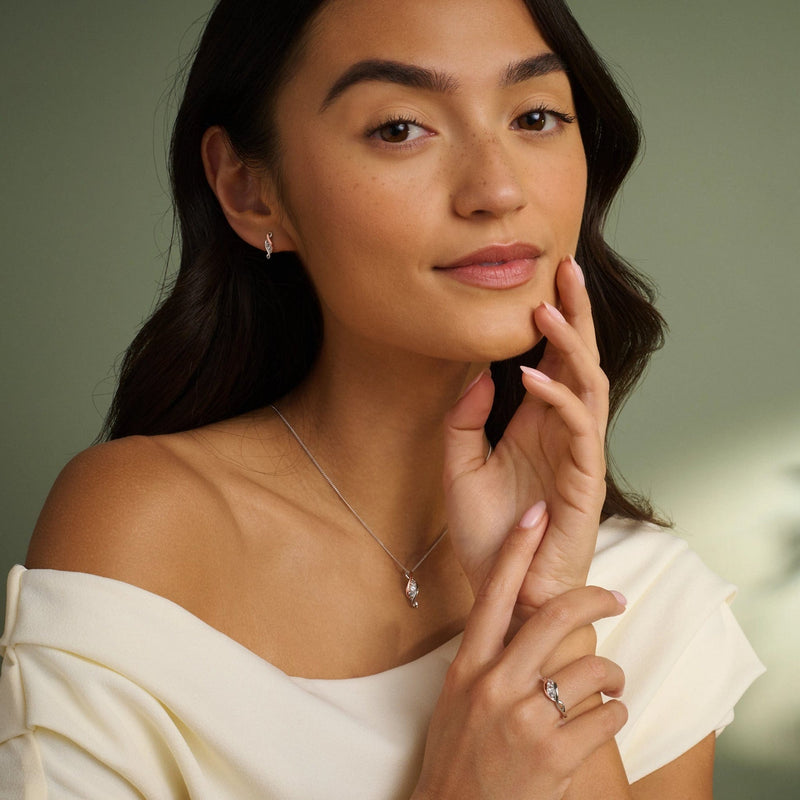 Past Present Future Stud Earrings - Silver/Rose Gold - 3SPPFE