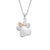 Paw Prints On My Heart Pendant - Silver/Rose - 3SPWP0225