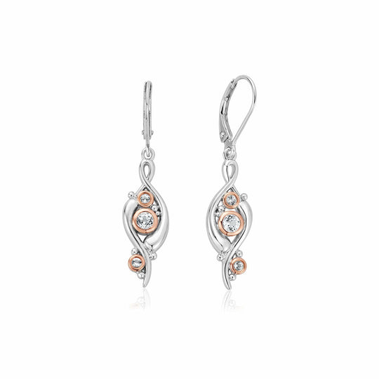 Pistyll Rhaeadr Drop Earrings - Silver/Rose - 3SSWF0343