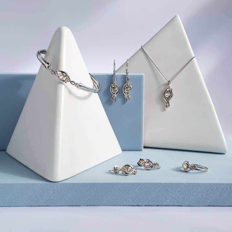 Pistyll Rhaeadr Pendant - Silver/Rose - 3SSWF0345